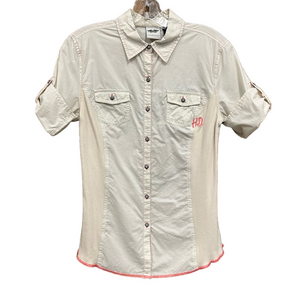 Harley Davidson cream Womens top Small Bikercore Motorcycle